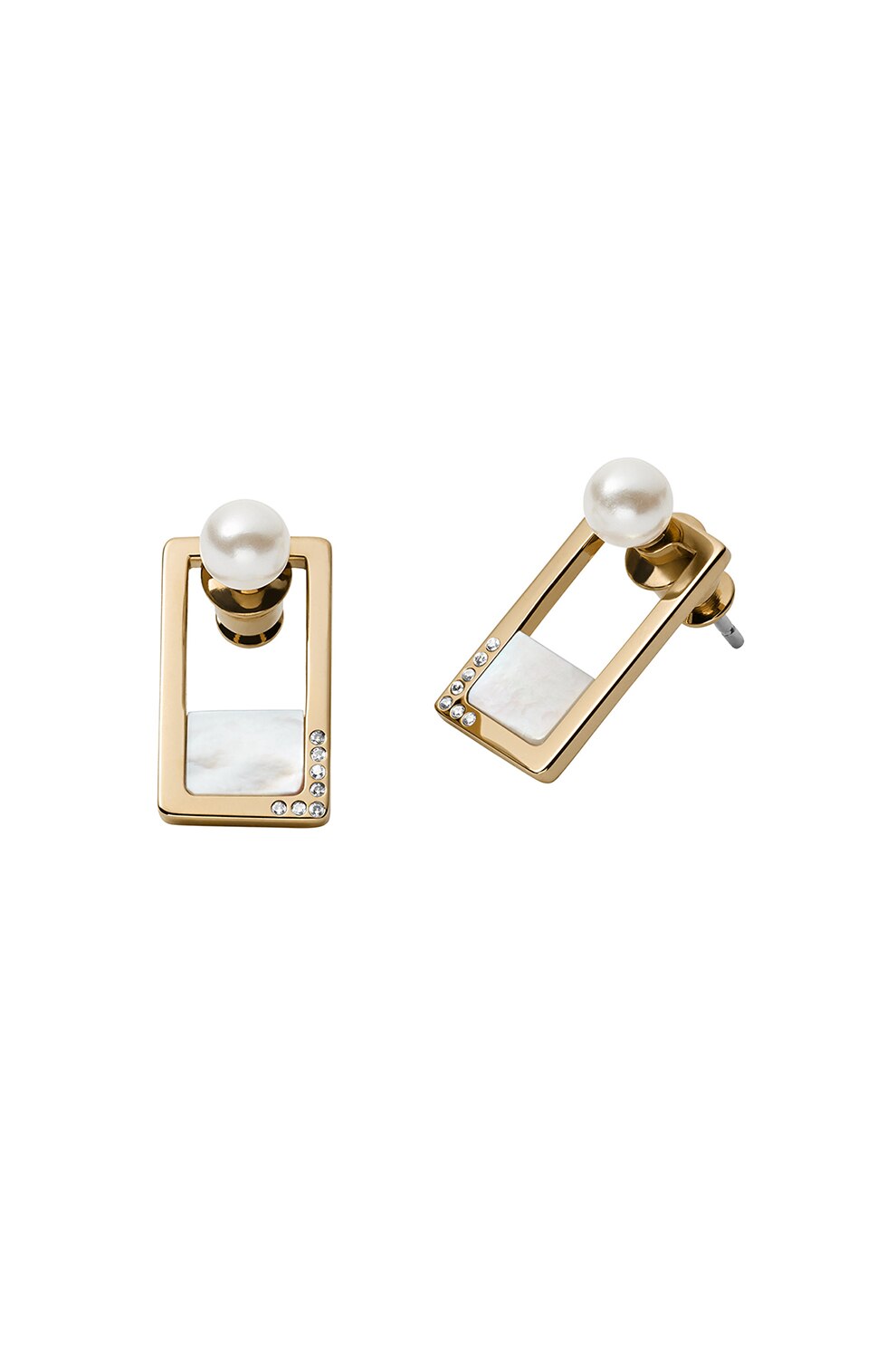 Skagen, Cercei drop cu Mother of Pearl si tija, Auriu